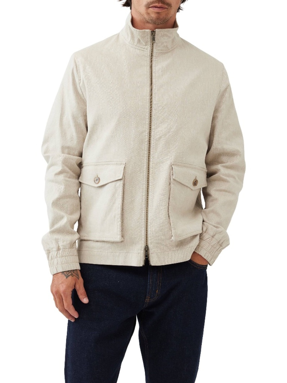 Rodd & Gunn Linen Blend Jacket – Twin Bridges- Natural Beige – Size Large – NWT